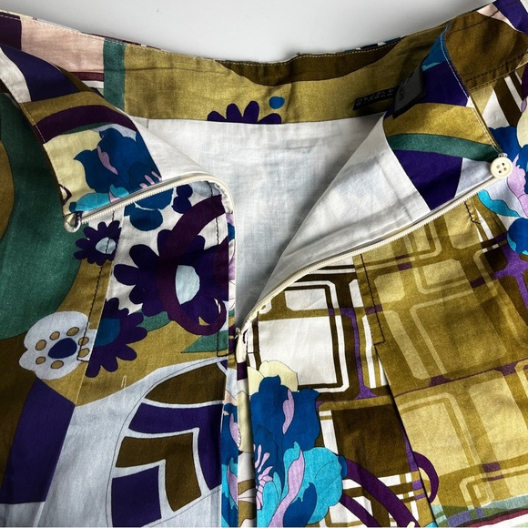 Allure Noir Y2K Abstract Print Cotton Midi Skirt • Size 6 - Picture 7 of 9